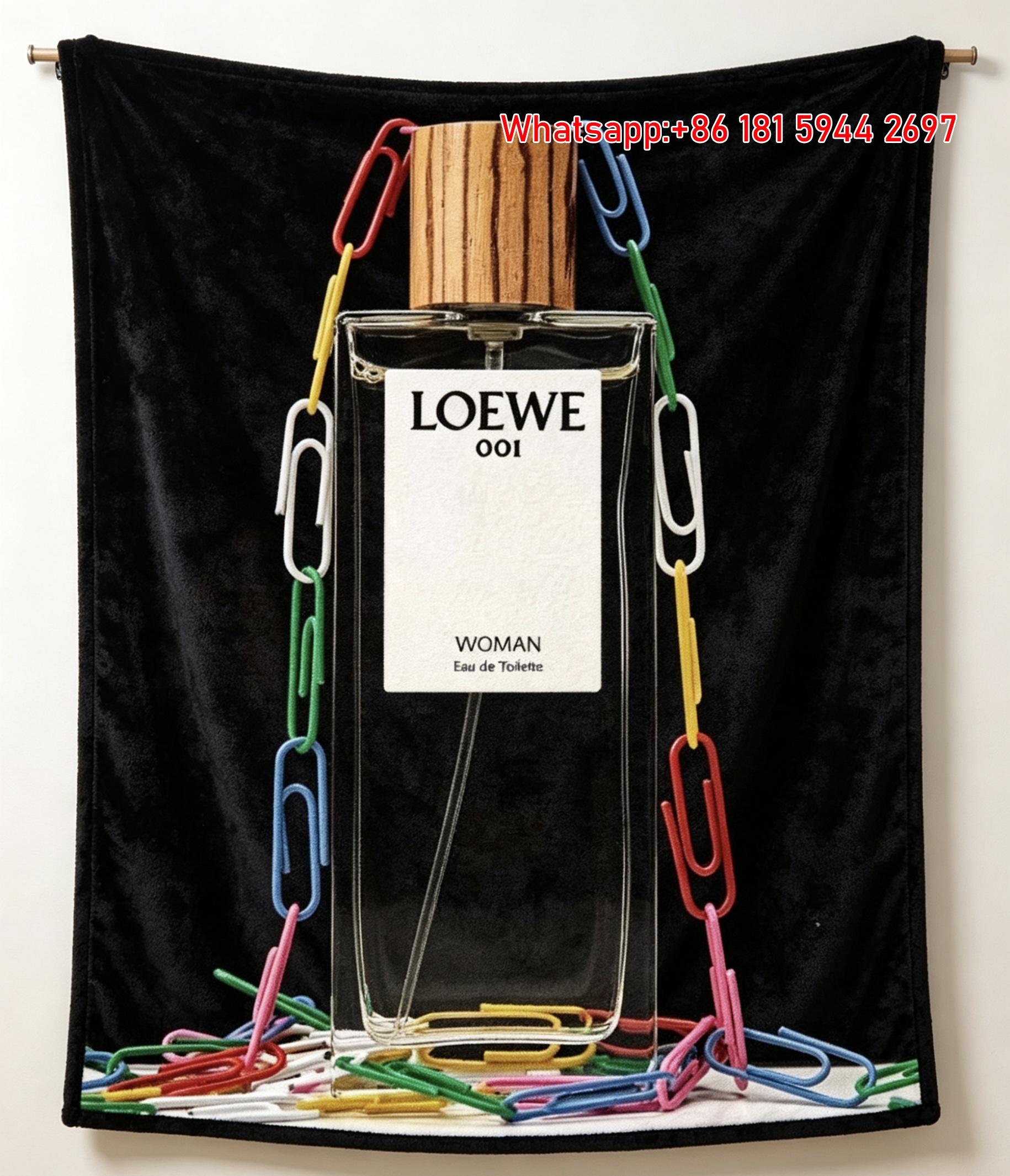 Loewe 001 Woman Paperclip Art Flannel Fleece Throw Blanket L236